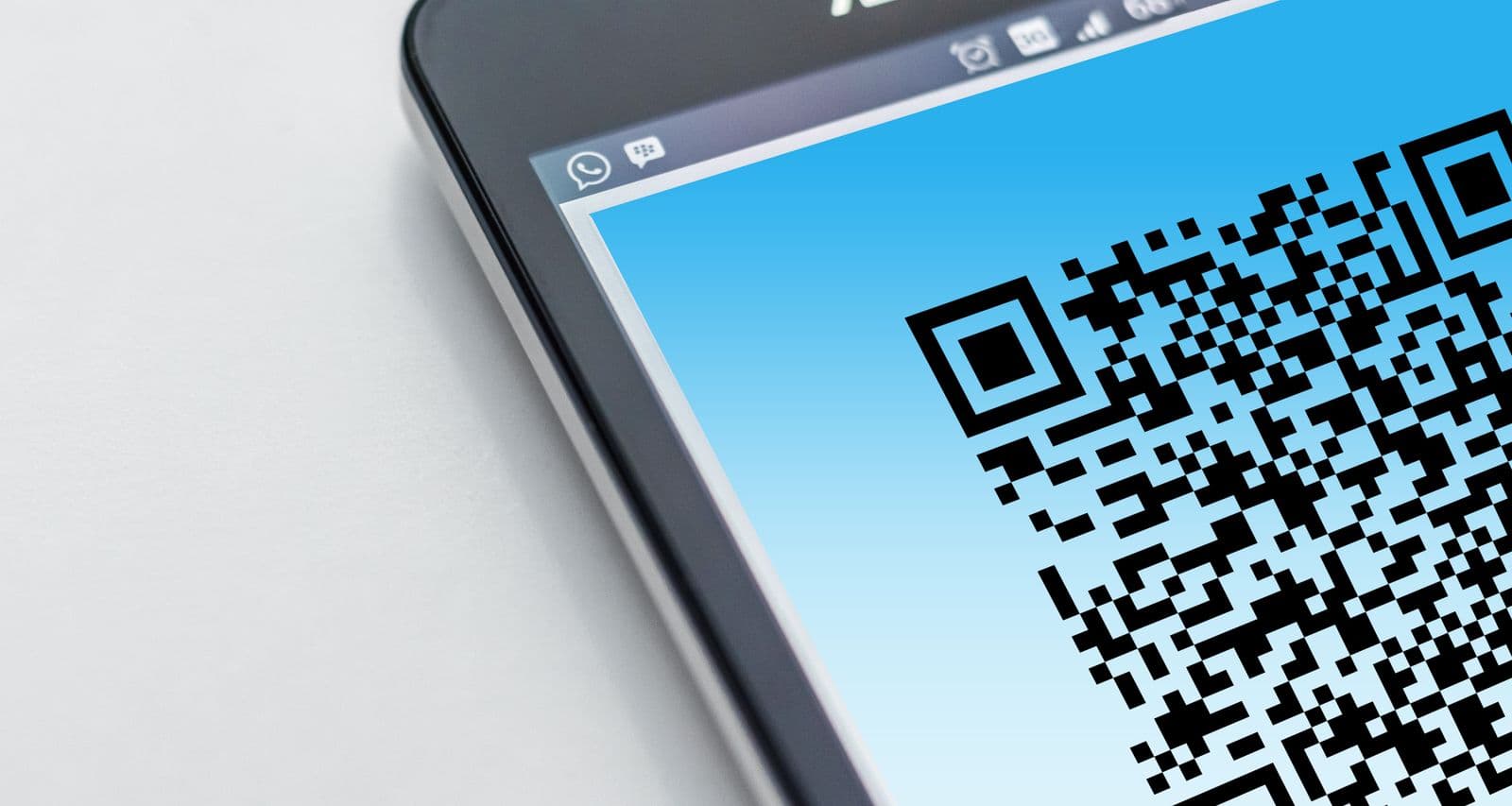 QR code displayed on a smartphone